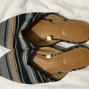 Women's Black and Orange Slip-On Shoes